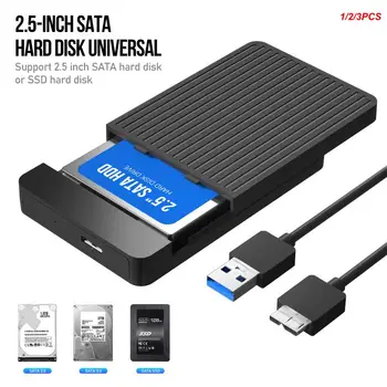 1 / 2 / 3 шт. Портативный адаптер 2.5 SATA на USB 3.0 Жесткий диск Жесткий диск Внешний накопитель Жесткий диск Чехол для SSD Диск HDD Box с кабелем USB3.0 Type C
