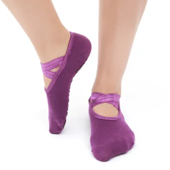 1 пара без спинки силиконовые противоскользящие спортивные носки для йоги женщины бандаж балет тренажерный зал фитнес хлопковые носки танцевальные носки тапочки 4 цвета