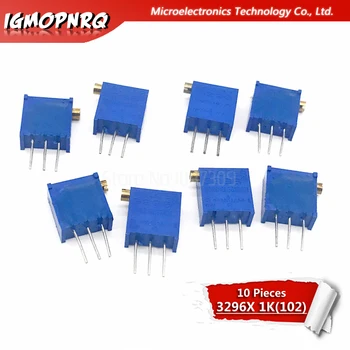 10Pcs 3296X-1-102LF 3296X 102 1K Ом боковое регулирование Многооборотный триммер Потенциометр Высокоточный переменный резистор