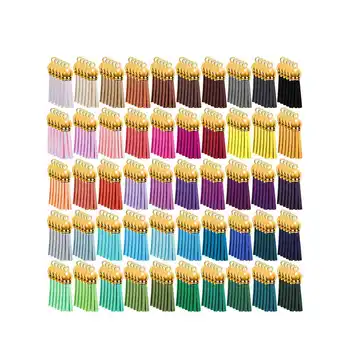 250 штук Брелок Кисточки Оптовые Цветные Кожаные Кисточки Подвески Для Брелока и Ремесла DIY, 50 цветов