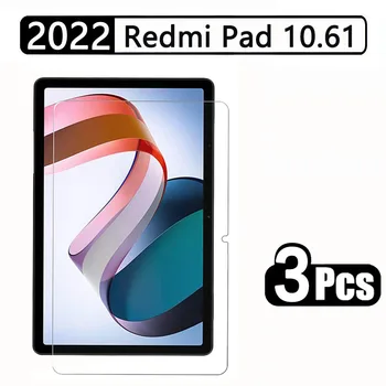  (3 упаковки) Закаленное стекло для Xiaomi Redmi Pad 10.61 2022 10.61 '' Защитная пленка для экрана Tabelt с защитной пленкой Tabelt против царапин