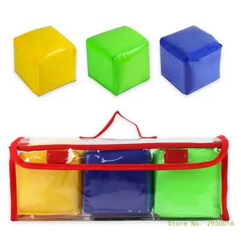 3 шт. Играя в игровые пенопластовые кубики для обучения, 3,94-дюймовые мягкие красочные пенопластовые кубики Образовательные карманные кубики Детские обучающие кубики