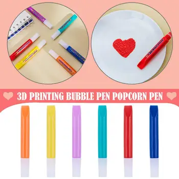3d художественная печать DIY Bubble Попкорн Ручки для рисования Милый Цвет Волшебные пухлые ручки Детский рисунок Креативные маркеры для девочек M9V4