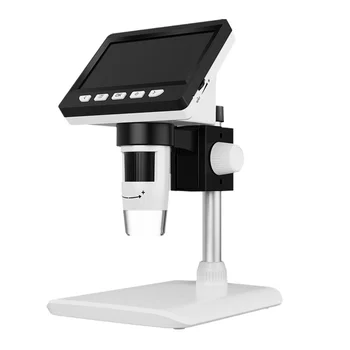 4,3-дюймовый ЖК-цифровой микроскоп Монетный микроскоп 1000X, с 8 регулируемыми светодиодными индикаторами, вид на ПК с регулируемым держателем