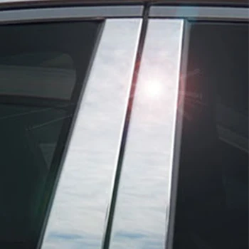 6 шт. для Honda Civic Sedan 2016-2018 2019 2020 2021 Серебристые хромированные стойки стойки Крышка обшивки окна автомобиля BC Колонка Наклейки