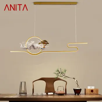 ANITA LED 3 цвета современные подвесные светильники креативный китайский стиль дзен чайный домик люстра для домашней столовой кабинета