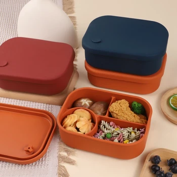  Bento Box, герметичная коробка для хранения продуктов, контейнер для закусок, силиконовый держатель для еды, микроволновая печь, ланчбокс для ребенка и взрослого