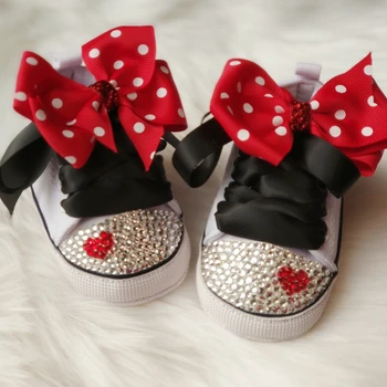 Dollbling Polka Dot Little Cutie Star Sneaker Sparkle Baby Canvas Shoes Потрясающая коляска 0-1Y Принцесса девочка Кроссовки Ходунки