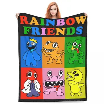 Gaming Rainbow Friends Merch Одеяло Флисовое постельное белье Плед Одеяло Удобное мягкое для открытых покрывал
