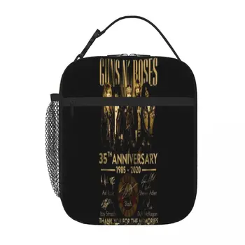 Guns N Roses Member 35th Anniversary 1985 Lunch Tote Сумка для пикника Термоланчбокс Изолированная сумка для ланча