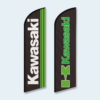 Kawasaki Feather Flag Только Swooper Без шеста Пляжный флаг Изготовленный на заказ Открытый спортивный клуб Рекламное украшение Баннер Авто
