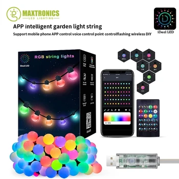 NEW Smart RGB Светодиодные ленты Наружные / внутренние цветные светодиодные гирлянды с дистанционным управлением приложением Bluetooth String Twinkle Starry