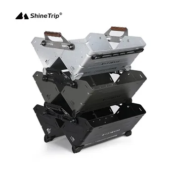 ShineTrip Изысканная алюминиевая коробка Штабелируемая коробка для сращивания Открытая коробка На открытом воздухе большой емкости Многофункциональный ящик для хранения кемпинга