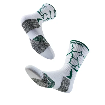 Veidoorn Профессиональные спортивные носки Мужские противоскользящие полоски Защита лодыжки Толстый носок для фитнеса Тренировка Баскетбол Бег