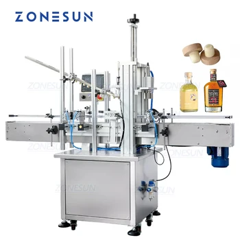 ZONESUN ZS-XG16D1 Автоматическая машина для прессования крышек бутылок Машина для укупорки винных бутылок с устройством подачи крышек