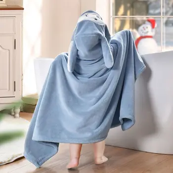 Банное полотенце для детей, новорожденных, супер мягкий плащ с капюшоном, водопоглощающий и носимый для мальчиков и девочек