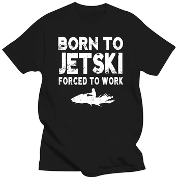 брендовая мужская рубашка Born To Jet Ski Forced To Work Jet Ski Футболка