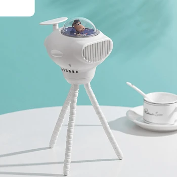 вентилятор Портативная настольная безлистная детская тележка Маленький вентилятор Бытовой на открытом воздухе Встряхивающий головной вентилятор