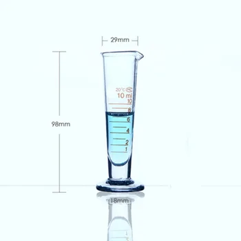  Высококачественный лабораторный мерный цилиндр 10 мл со шкалой Конический стеклянный мерный стаканчик Лабораторные принадлежности