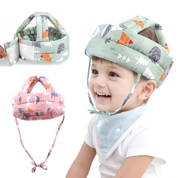  Детский летний протектор головы хлопок Защитный шлем Защита головы Головной убор Малыш Противопадения Коврик Дети учатся ходить Аварийная кепка