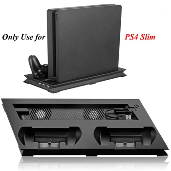 Для PS4 Тонкая вертикальная подставка с кулером Контроллер вентилятора охлаждения Зарядное устройство Док-станция Play Station 4 Игровые аксессуары