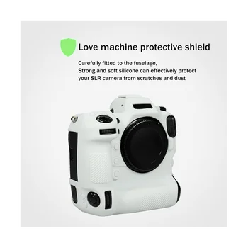 Защитный чехол для камеры Силиконовый защитный чехол с текстурой личи Подходит для беззеркальной камеры Nikon Z9 Белый