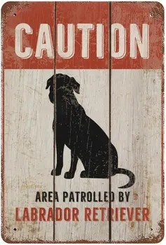 Знак безопасности 12x18 дюймов Предупреждающий знак Предупредительная зона, патрулируемая лабрадором-ретривером Собака Знак Металлический Алюминиевый Знак На открытом воздухе