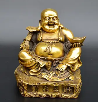 Медная статуя Античная чистая латунь Майтрейя Будда украшения украшения для дома
