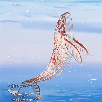 Металлический кит Закладка Подарок на день рождения для читателя Любитель книг Книжный червь Латунная закладка Рождественский подарок на День матери