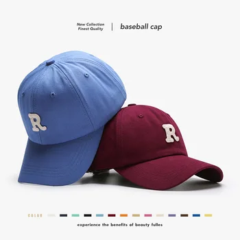 Мода Хлопок Регулируемая Snapback Шапка Письмо Вышивка R Бейсболки Для Женщин Мужчин Повседневные Летние Папы Шляпы Хип-Хоп Женская Кепка