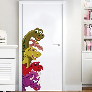 мультяшный зонд динозавр комната декор настенные наклейки за дверью наклейки детская спальня гостиная детская фреска настенное искусство