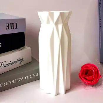 Пластиковая ваза Скандинавские геометрические оригами вазы для дома Цветы Растения Аранжировка Горшок Ваза Украшение Дом для искусственных цветов