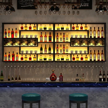 Подвал Мобильный бар Угловой металлический коммерческий настенный винные шкафы Ресторан напитков Botellero Vino Домашняя мебель