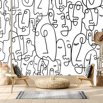  Пользовательские съемные опционально абстрактная фигура 3d обои для гостиной спальня комната стены бумага домашний декор съемная наклейка с рулоном фрески