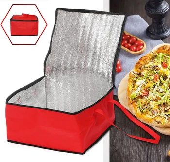  Сумка для пиццы Термосумка для еды Водонепроницаемая изолированная сумка Сумка-холодильник Портативная сумка для ланча Пакет со льдом Складная сумка для доставки еды для пикника