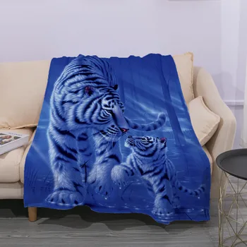 супер мягкий легкий для кровати диван диван для взрослых всесезонный подарок прохладный тигр фланелевый бросок одеяло дикие животные принт одеяло
