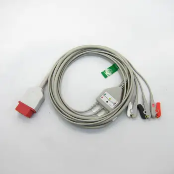 Цельный кабель пациента для ЭКГ IEC с 3 отведениями 5 отведений Защелкивающийся зажим для монитора электрокардиографа Biomet BM7 ЭКГ