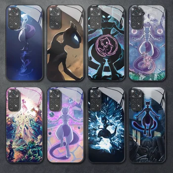 Чехол для телефона из закаленного стекла Mewtwo Pokémon, крышка бампера, Xiaomi Redmi Note 8, 9, 10, 11, 12, 13 Pro Plus